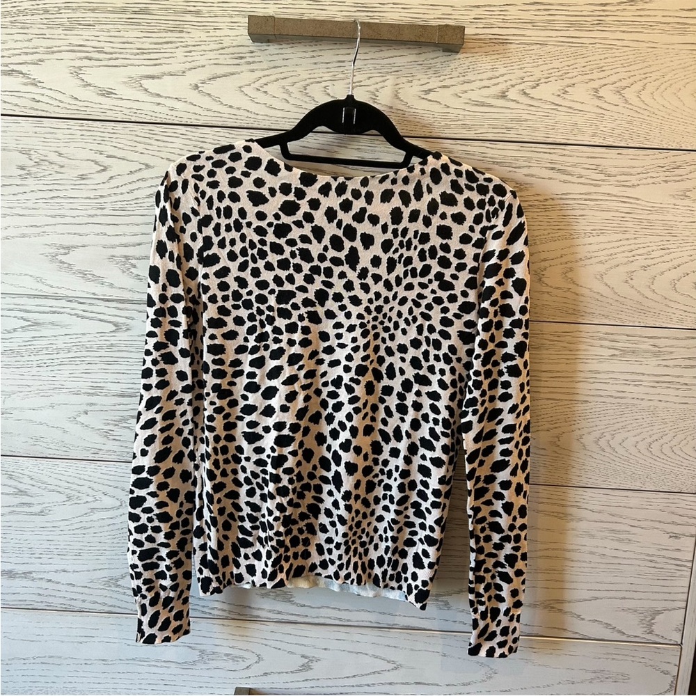 Diane Von Furstenberg TinKit Leopard Print Sweater Size Small